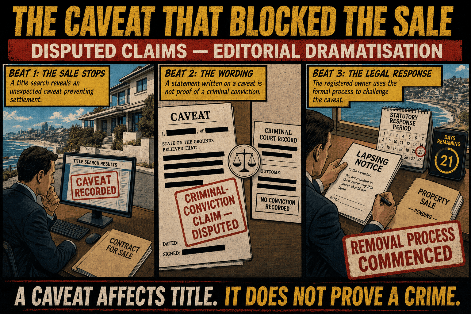 Property sale halted by caveat
