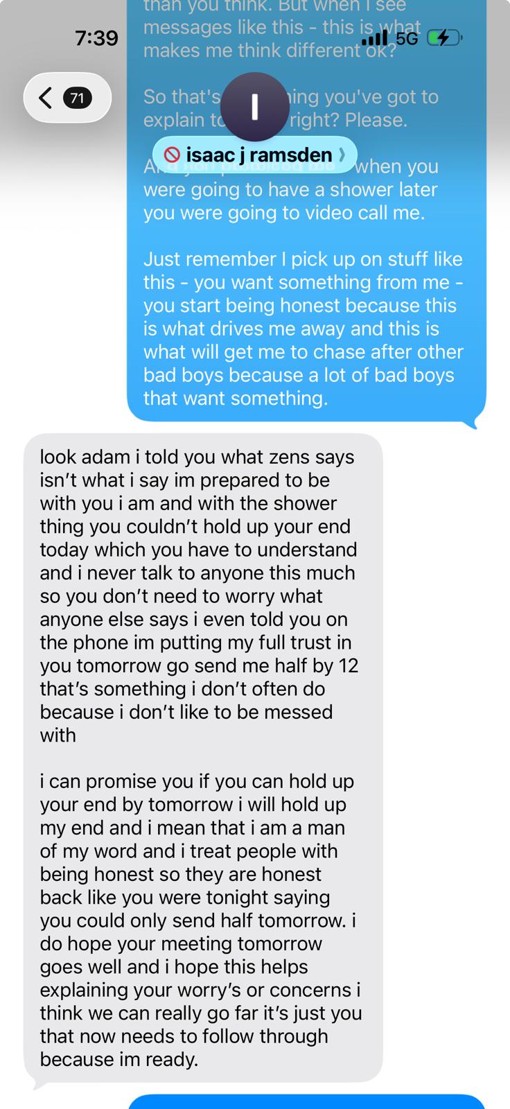 SMS message exchange 5