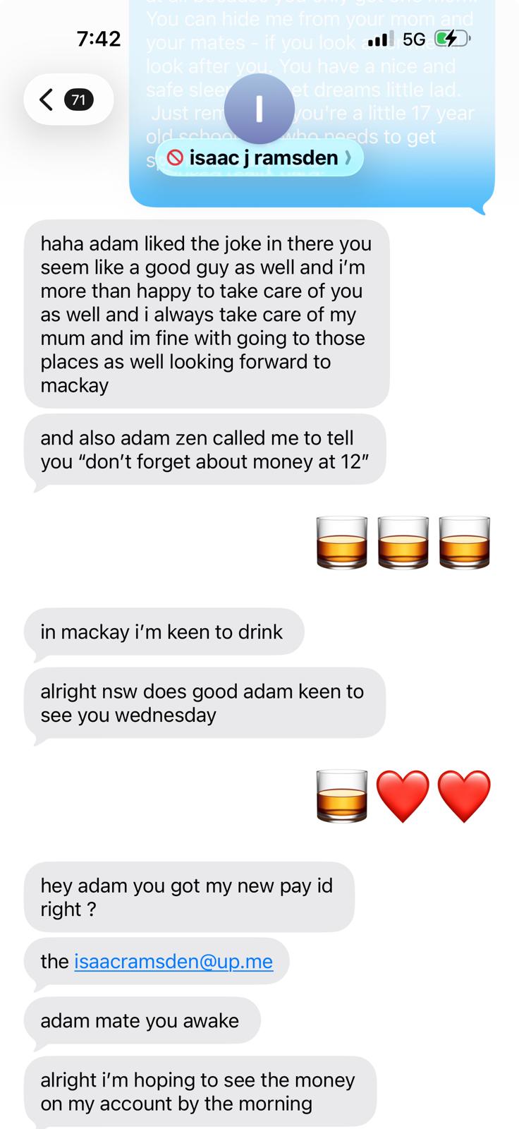 SMS message exchange 6