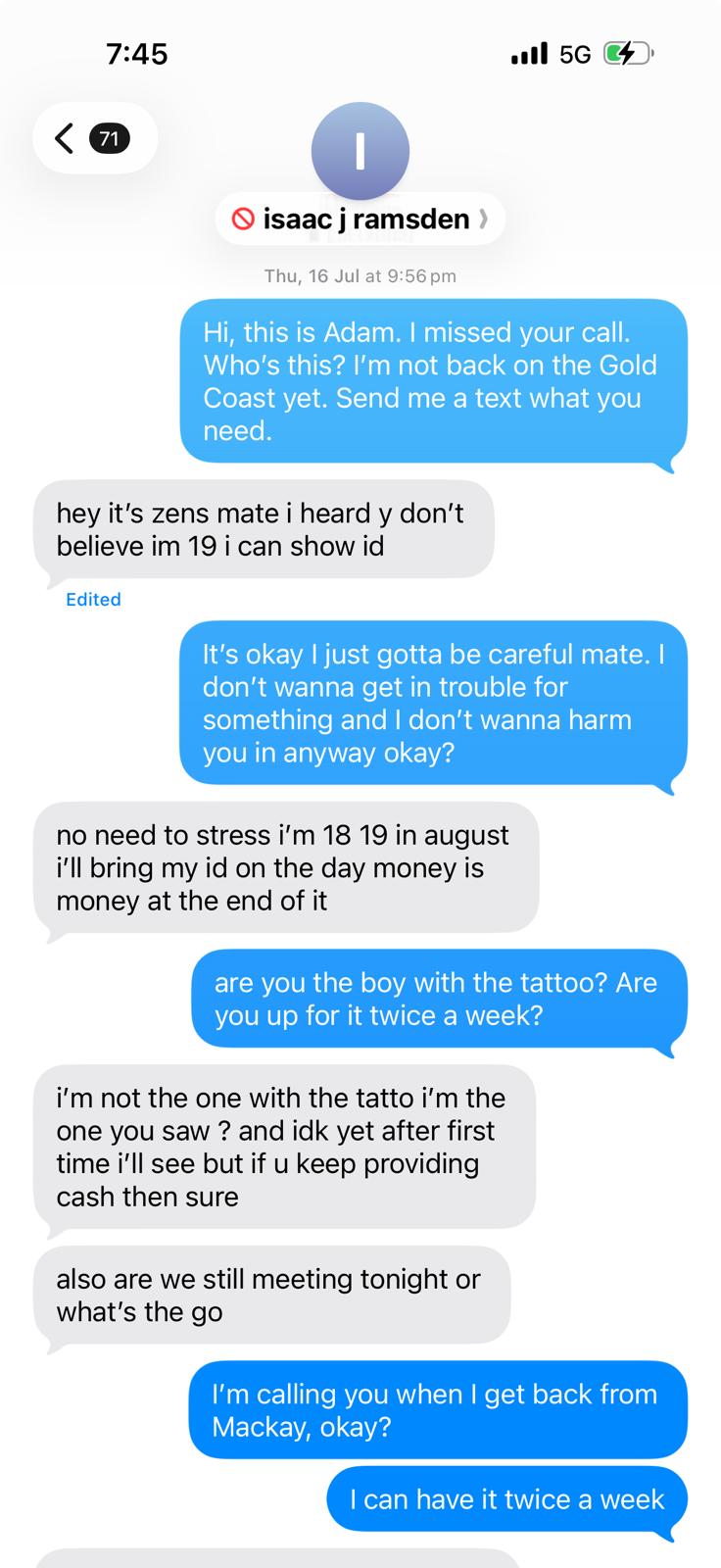 SMS message exchange 7