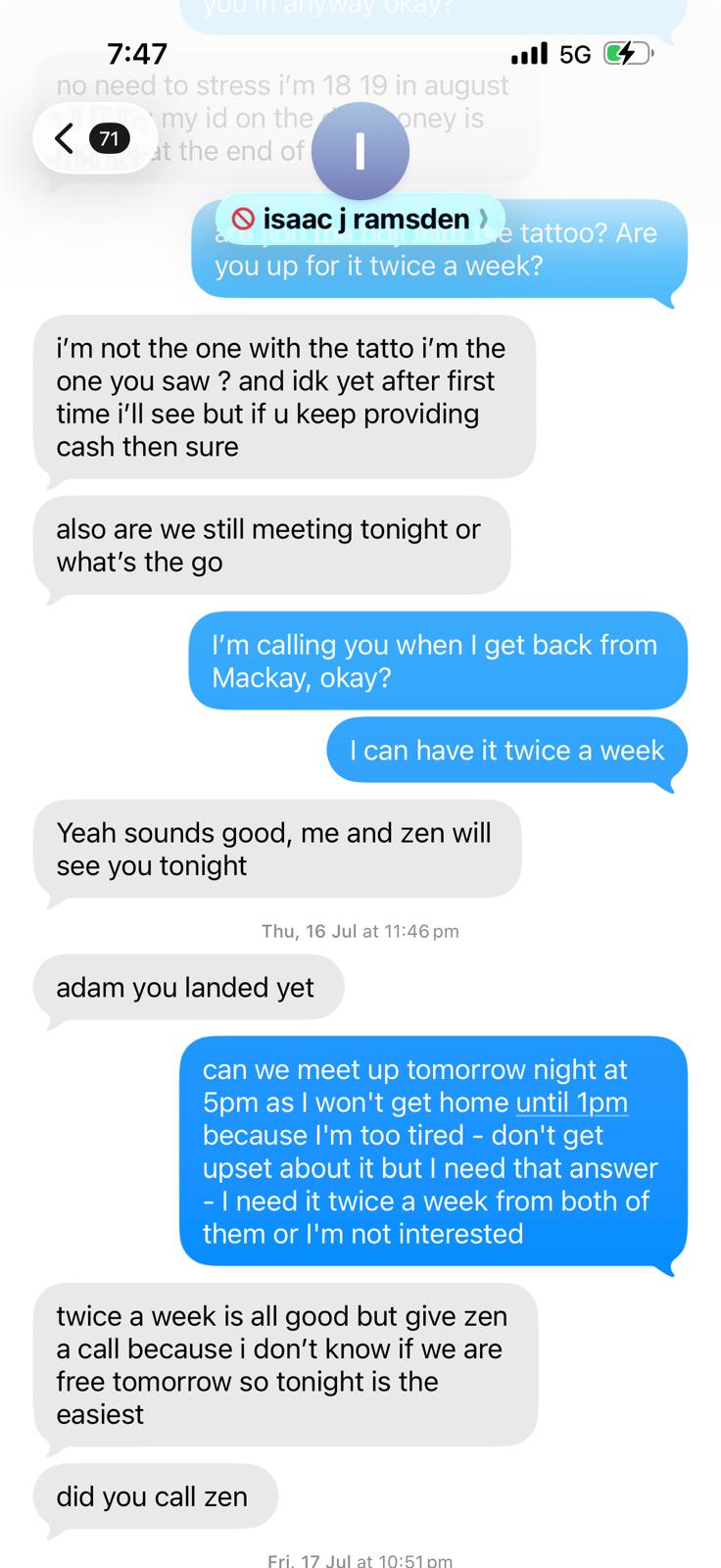 SMS message exchange 3