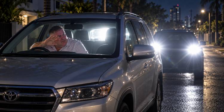 High beams and harassment behind Mr. Watson’s car