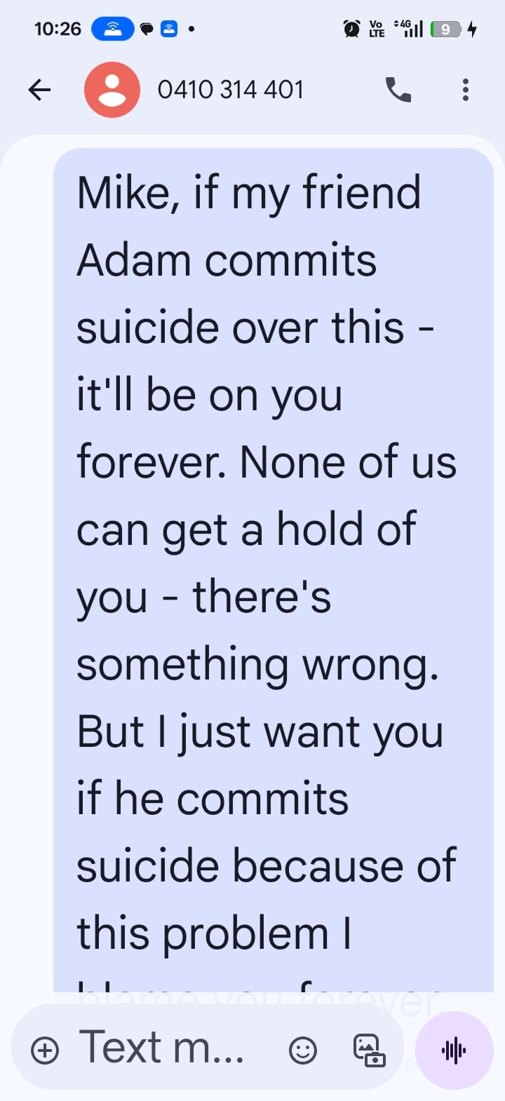 SMS message exchange
