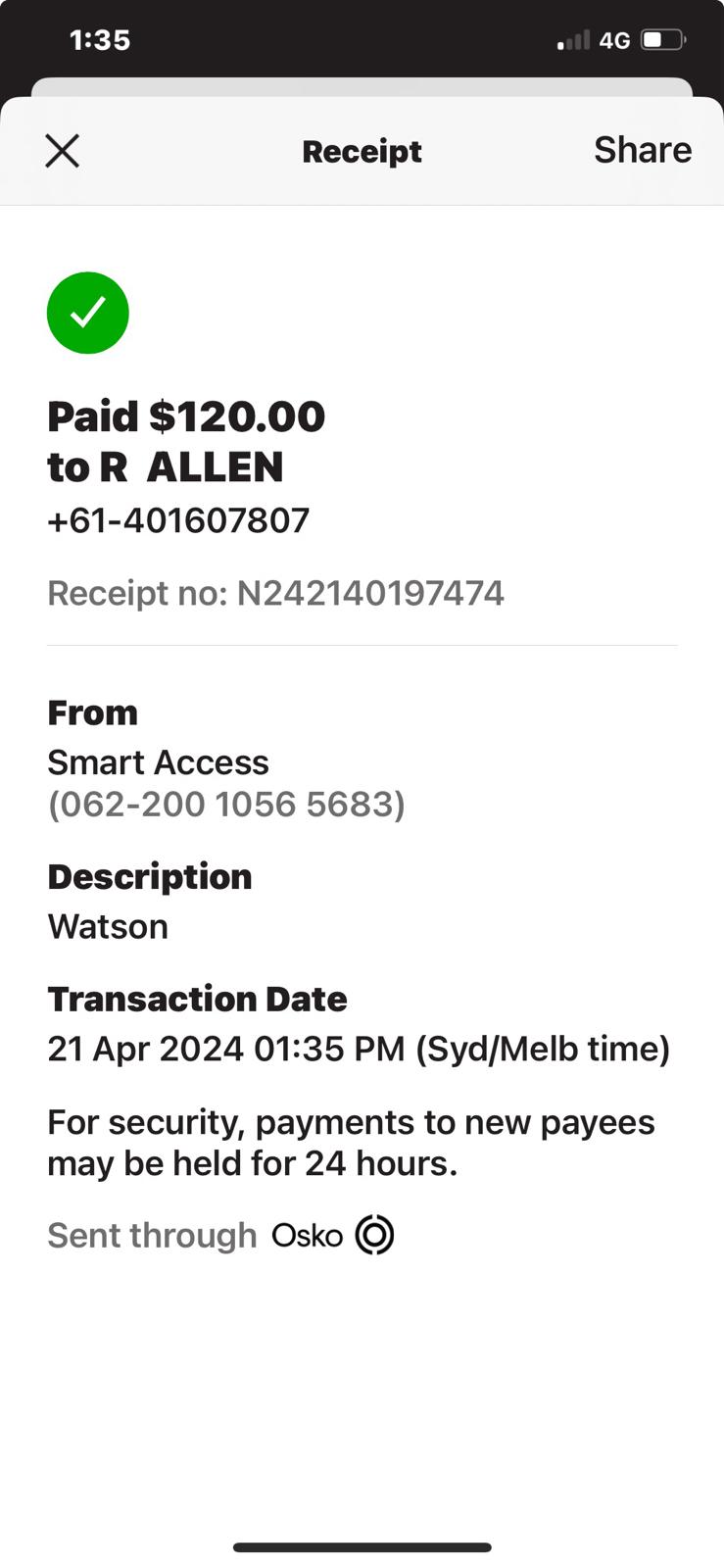 Payment receipt 3