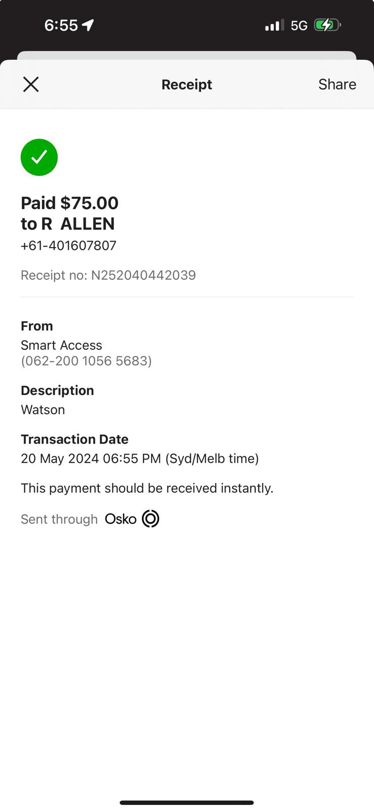 Payment receipt 2