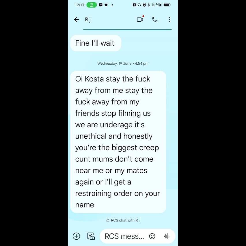 RJ restraining order threat