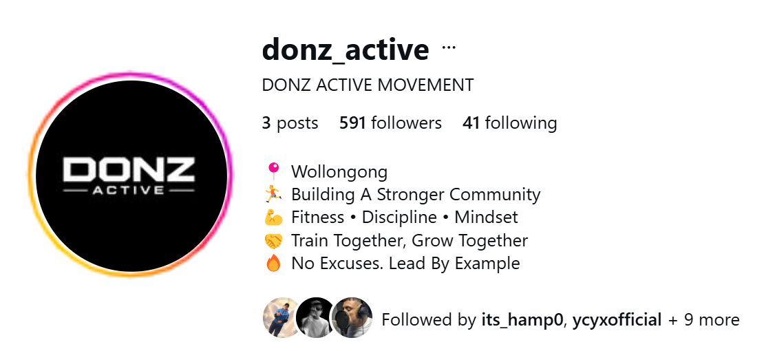 Donz Active — 'No Excuses. Lead By Example'