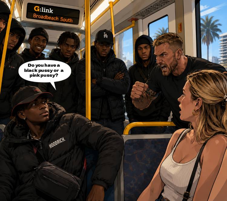 RJ tram confrontation — black or pink pussy