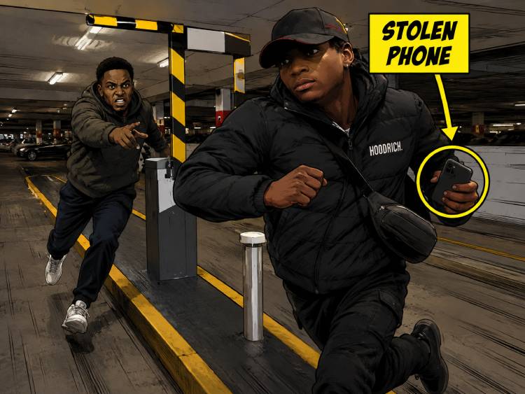 RJ running off with a stolen phone at Pacific Fair